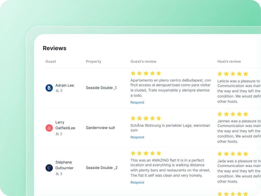 Multi-channel review interface showing reviews from different platforms