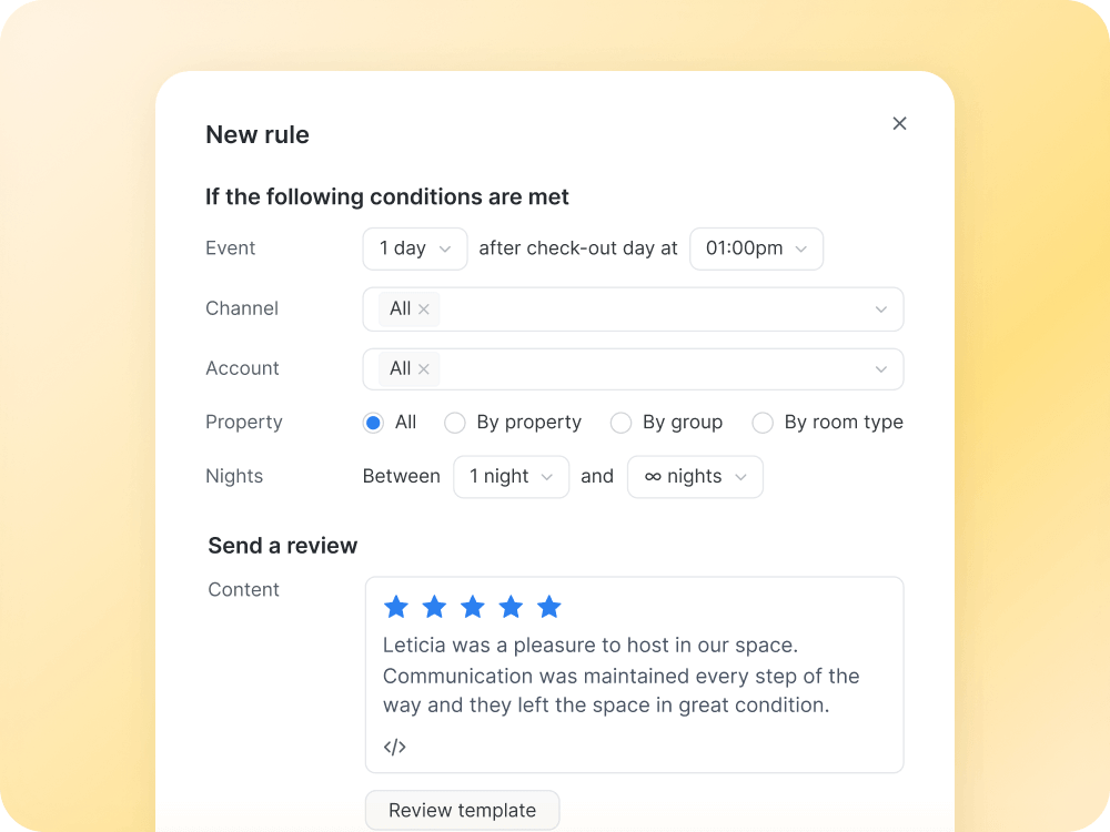 Automated review system with scheduling interface