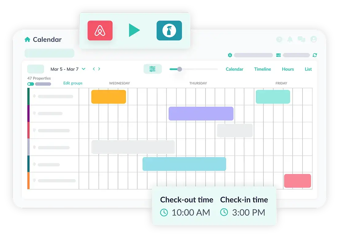 Turno cleaning calendar feature